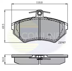 Комплект тормозных колодок дисковый тормоз COMLINE CBP0989