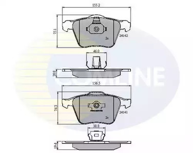 Колодки тормозные дисковые передние комплект COMLINE CBP01280