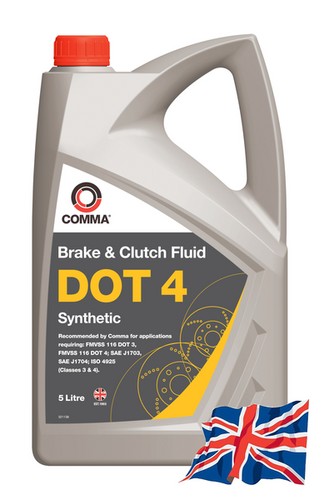 Тормозная жидкость синтетическая comma dot 4 5л. fmvss 116 dot 4 iso 4925 sae j-1704 доп. COMMA BF45L
