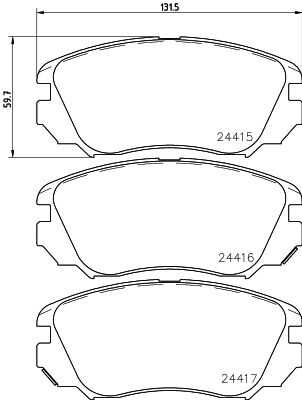 Комплект колодок для дисковых тормозов DON PCP1102