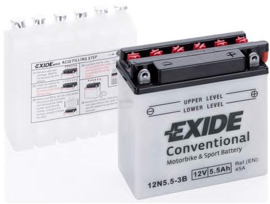 Стартерная аккумуляторная батарея EXIDE 12N5.5-3B