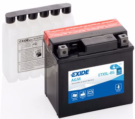 Стартерная аккумуляторная батарея exide agm EXIDE ETX5L-BS