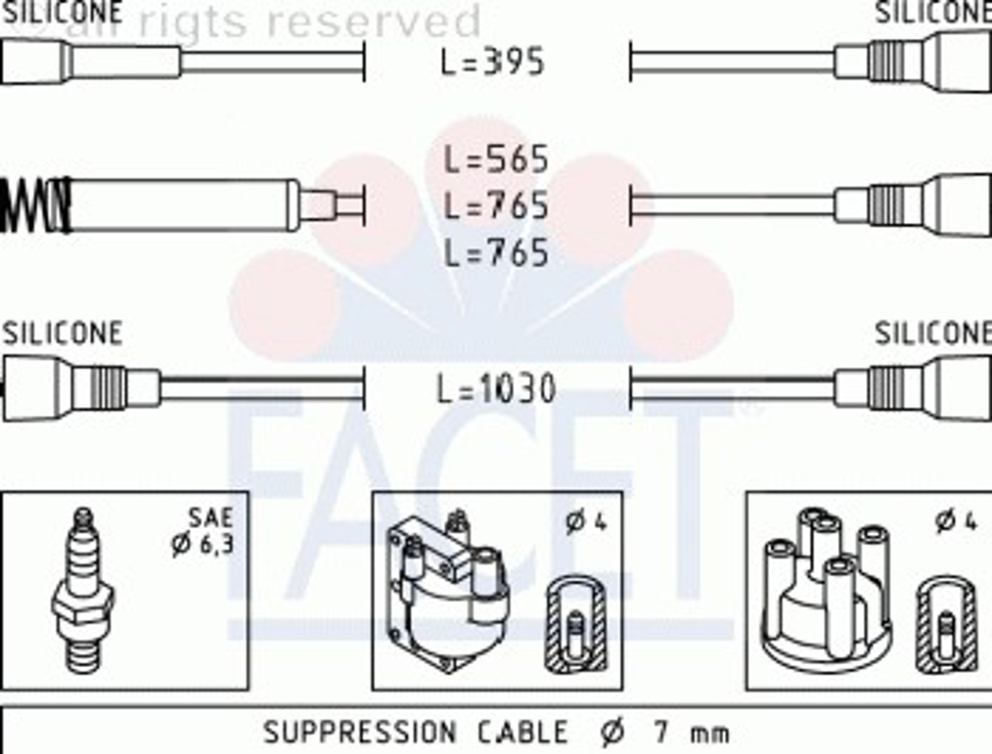 Комплект проводов зажигания FACET 4.8527