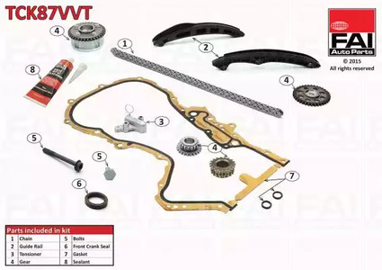 Комплект цепи грм (с фазорегулятором) FAI AUTOPARTS TCK87VVT