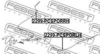 Трос стояночного тормоза FEBEST 2299-PCSPORRH