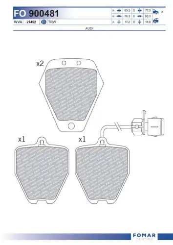 Тормозные колодки FOMAR FRICTION FO900481