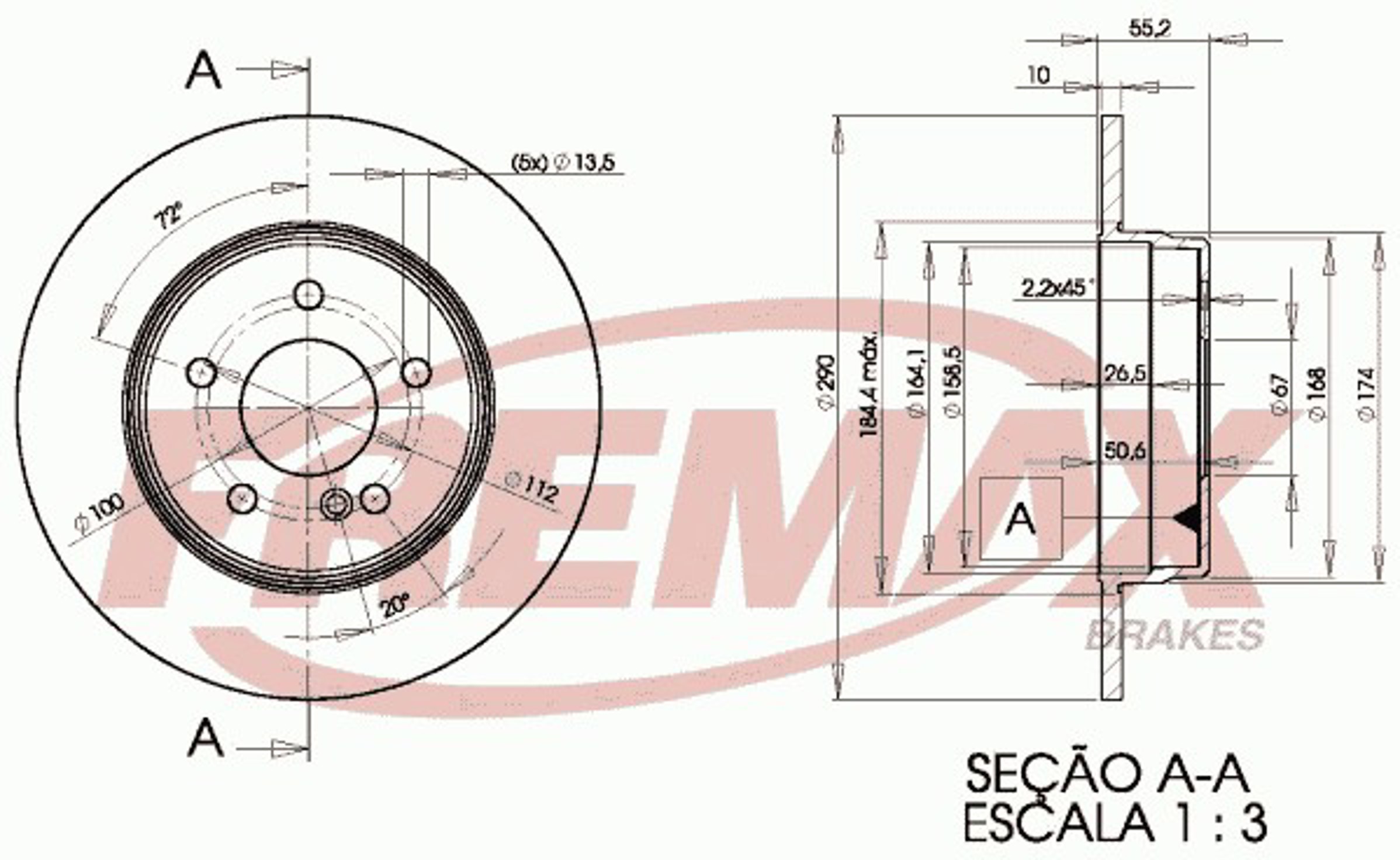 Диск тормозной FREMAX BD-3412