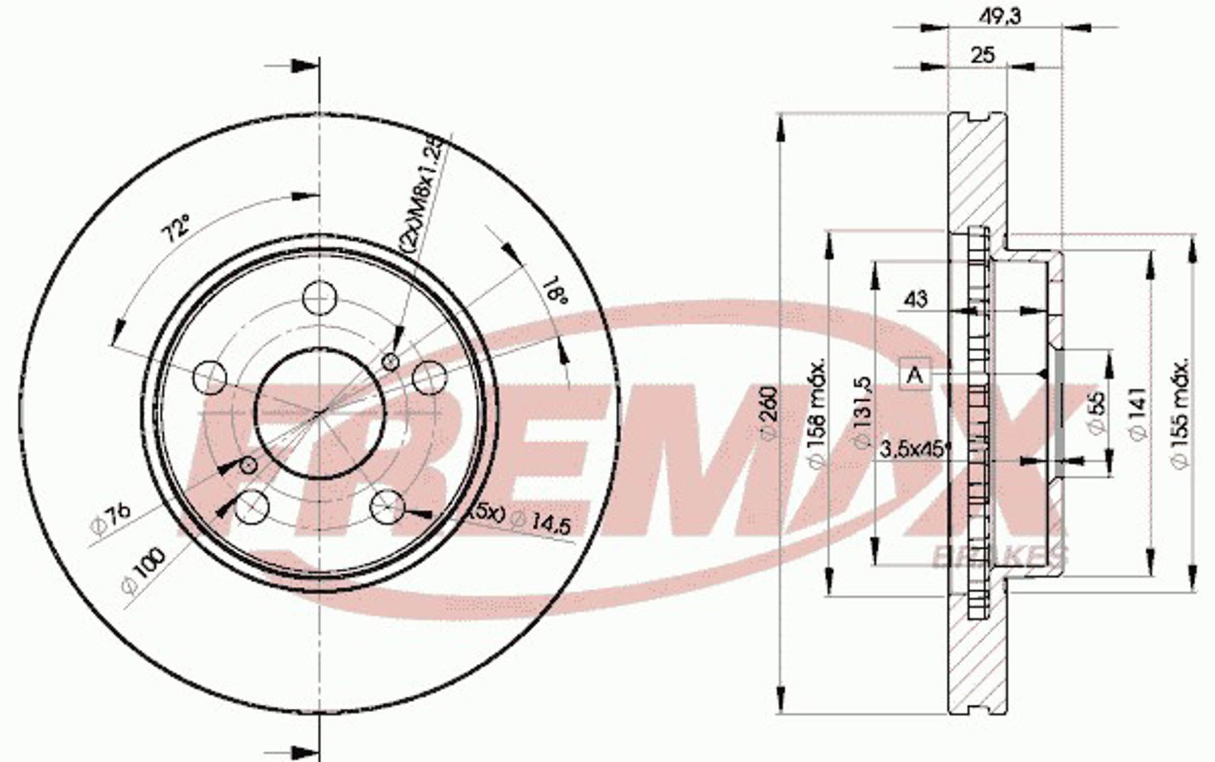 Диск тормозной FREMAX BD-5030