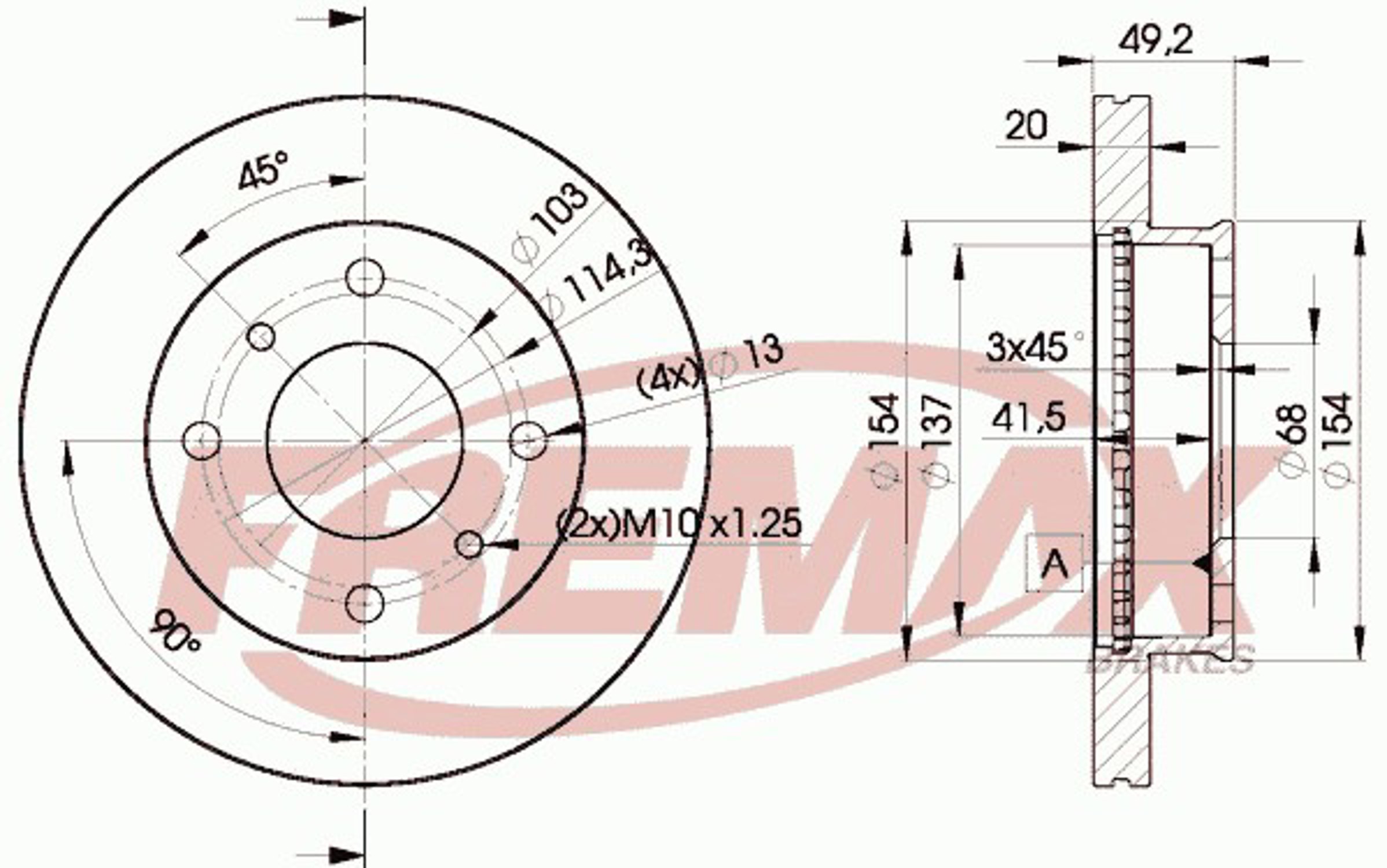 Диск тормозной FREMAX BD-6001