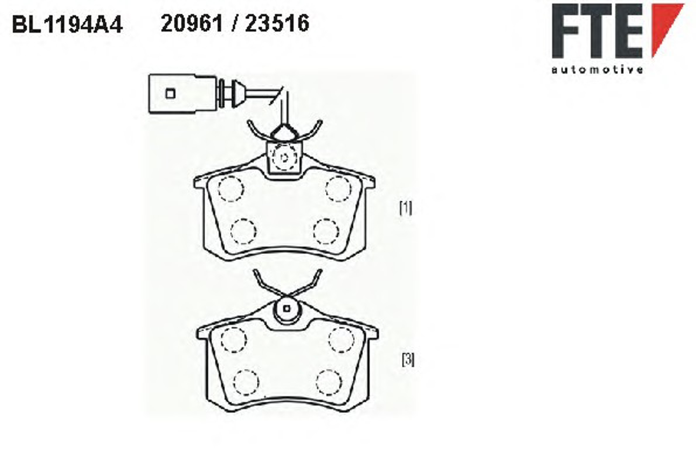 Комплект тормозных колодок дисковый тормоз FTE BL1194A4