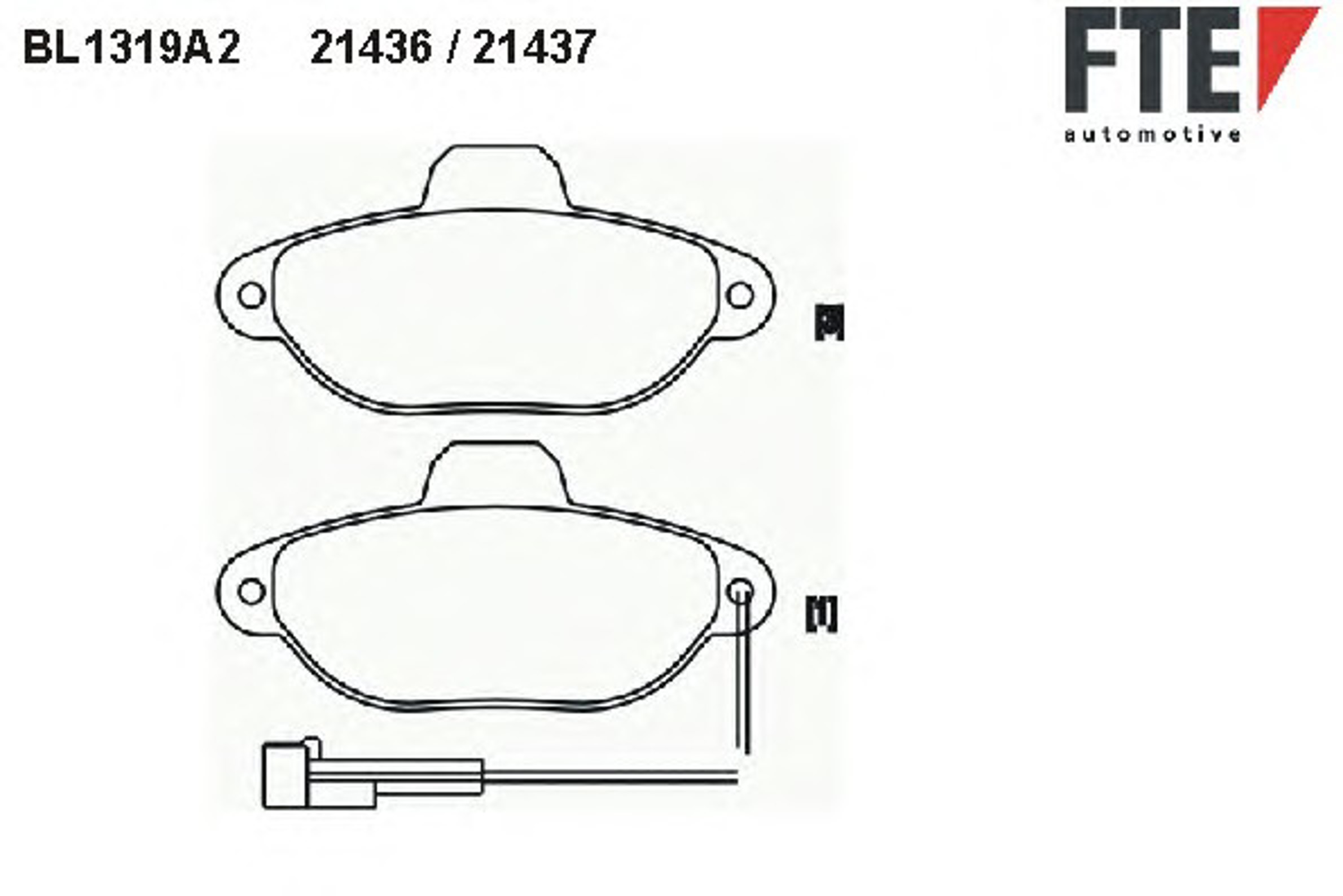 Комплект тормозных колодок дисковый тормоз FTE BL1319A2
