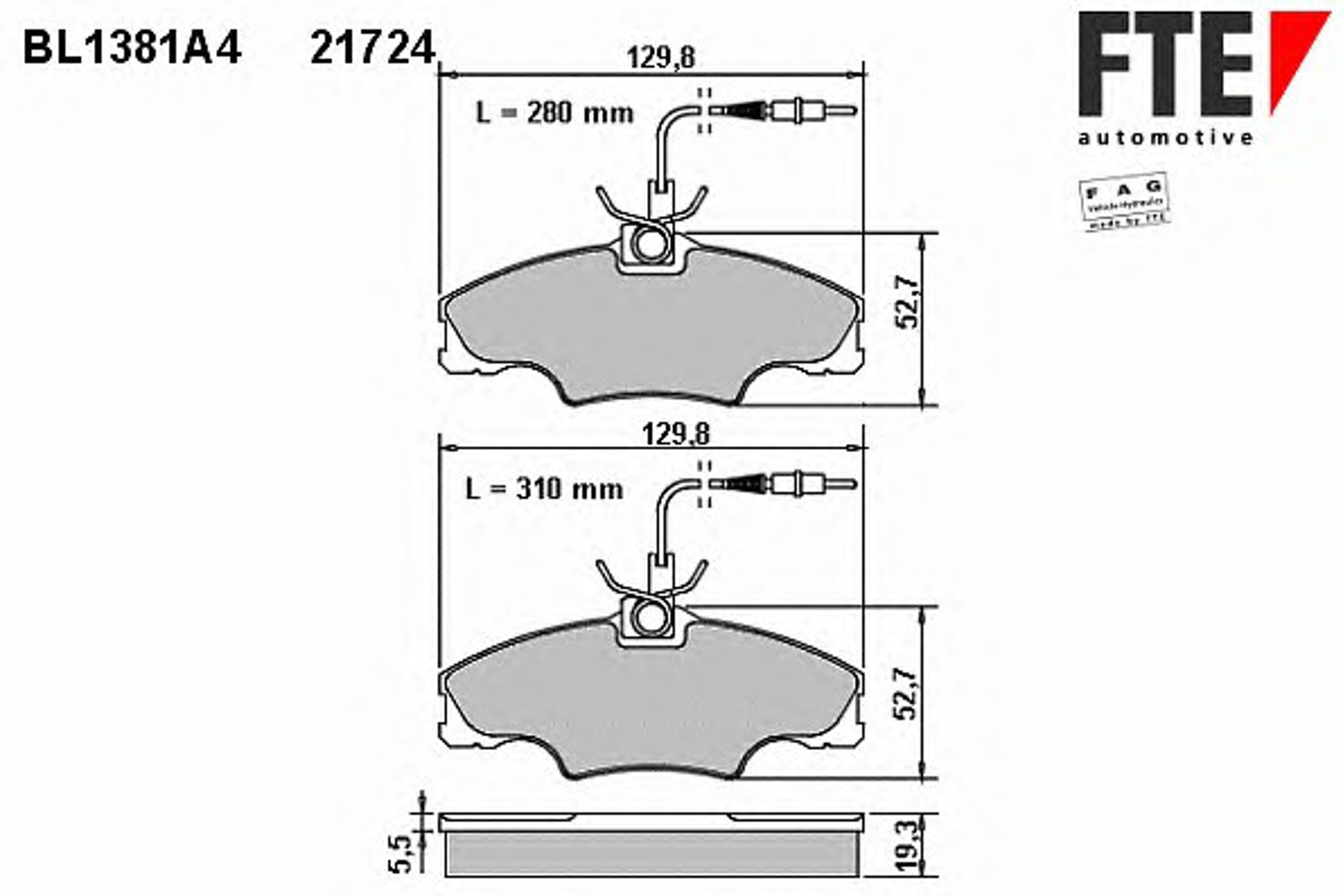 Колодки тормозные дисковые FTE BL1381A4
