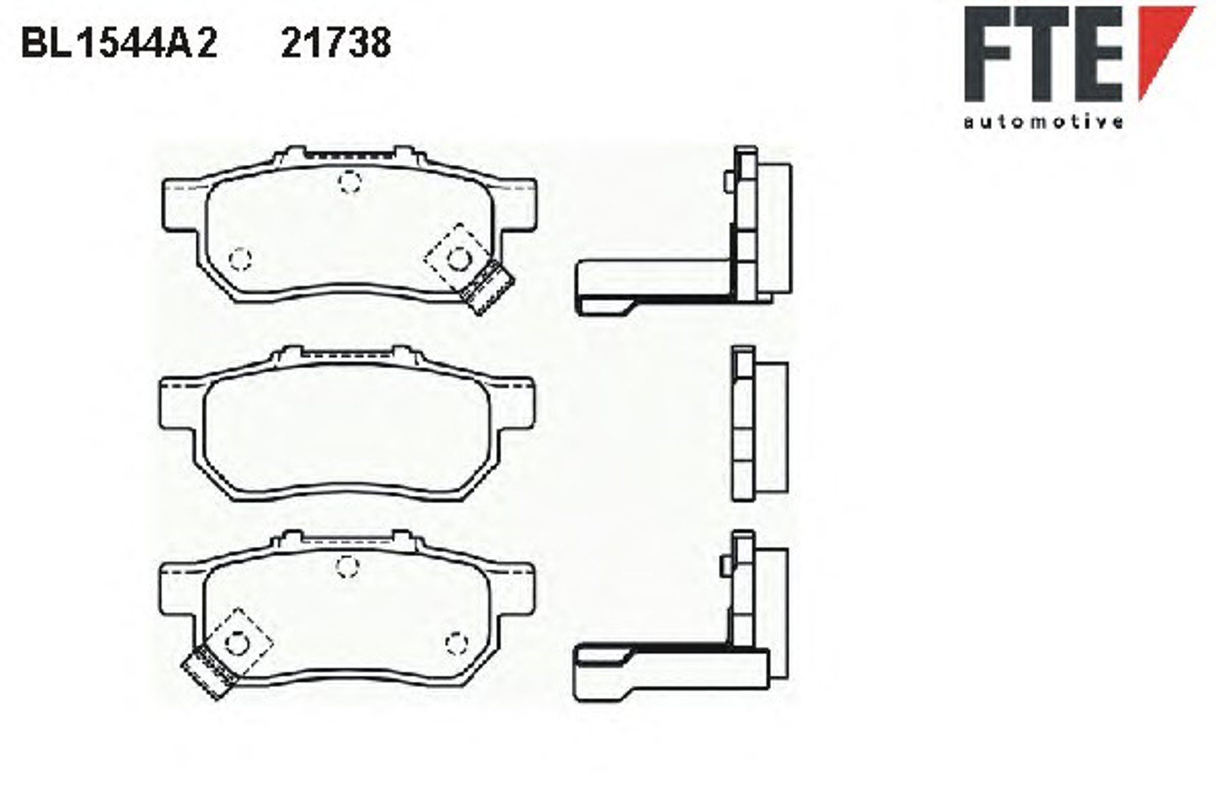 Комплект тормозных колодок дисковый тормоз FTE BL1544A2