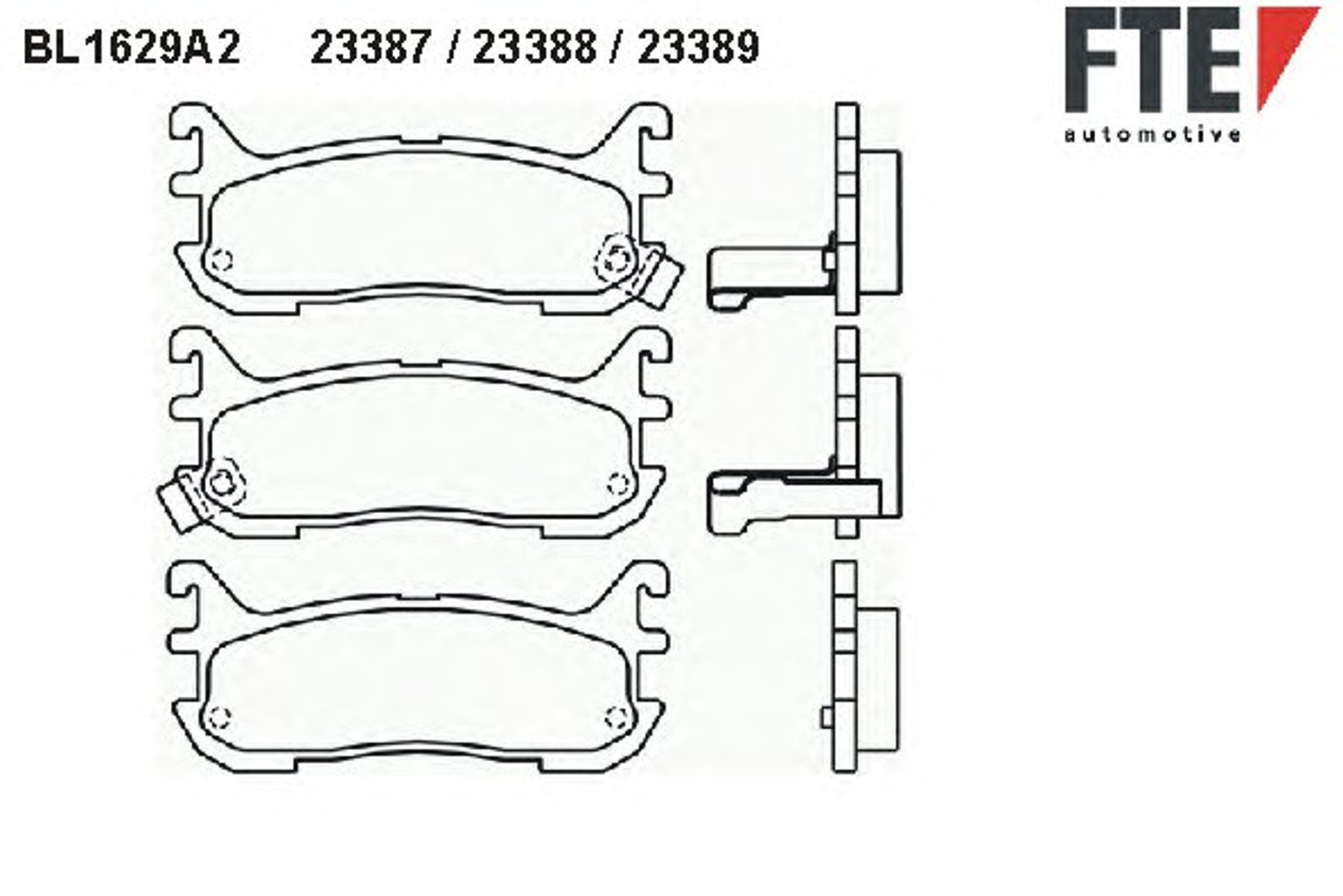 Комплект тормозных колодок дисковый тормоз FTE BL1629A2