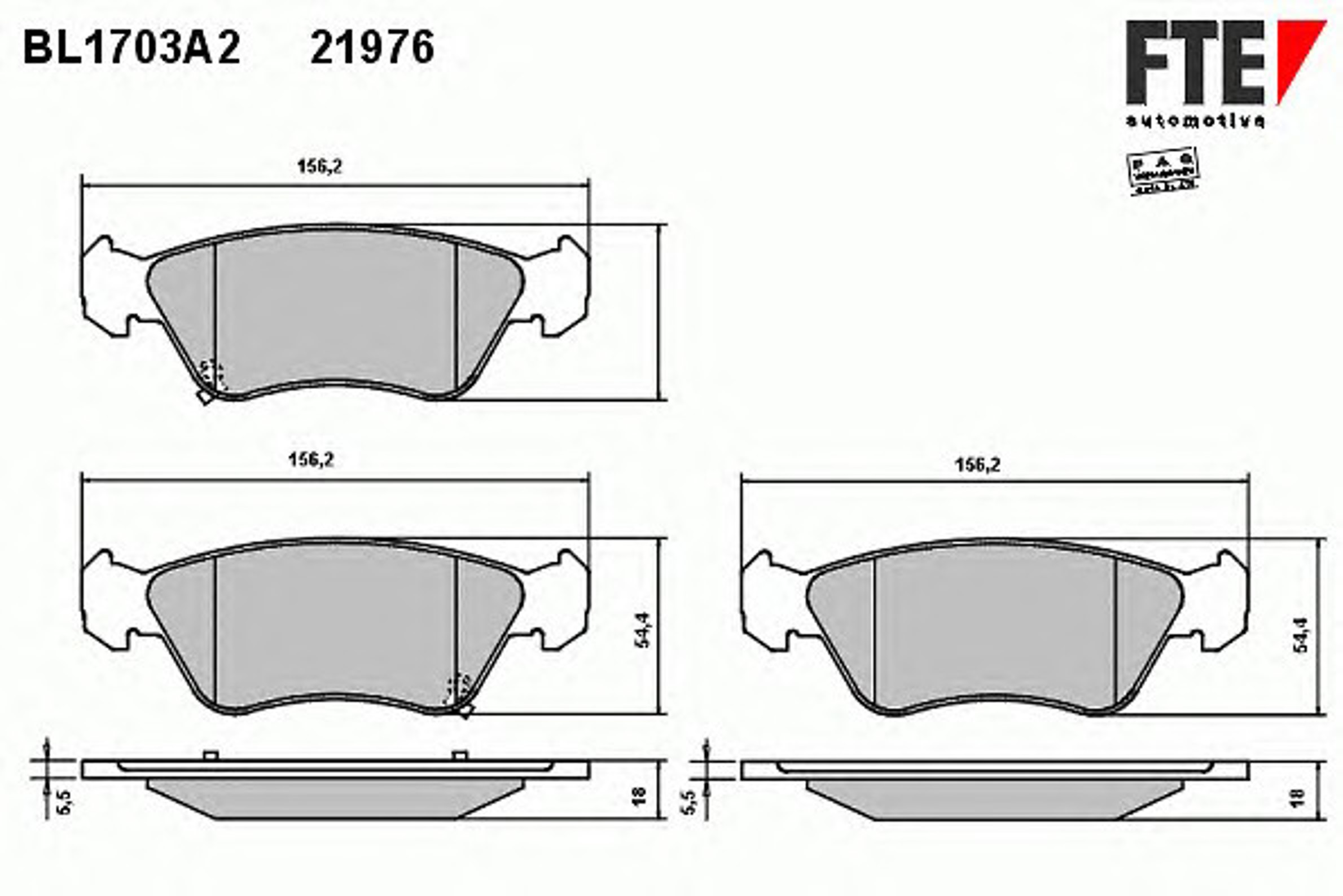 Колодки тормозные дисковые FTE BL1703A2