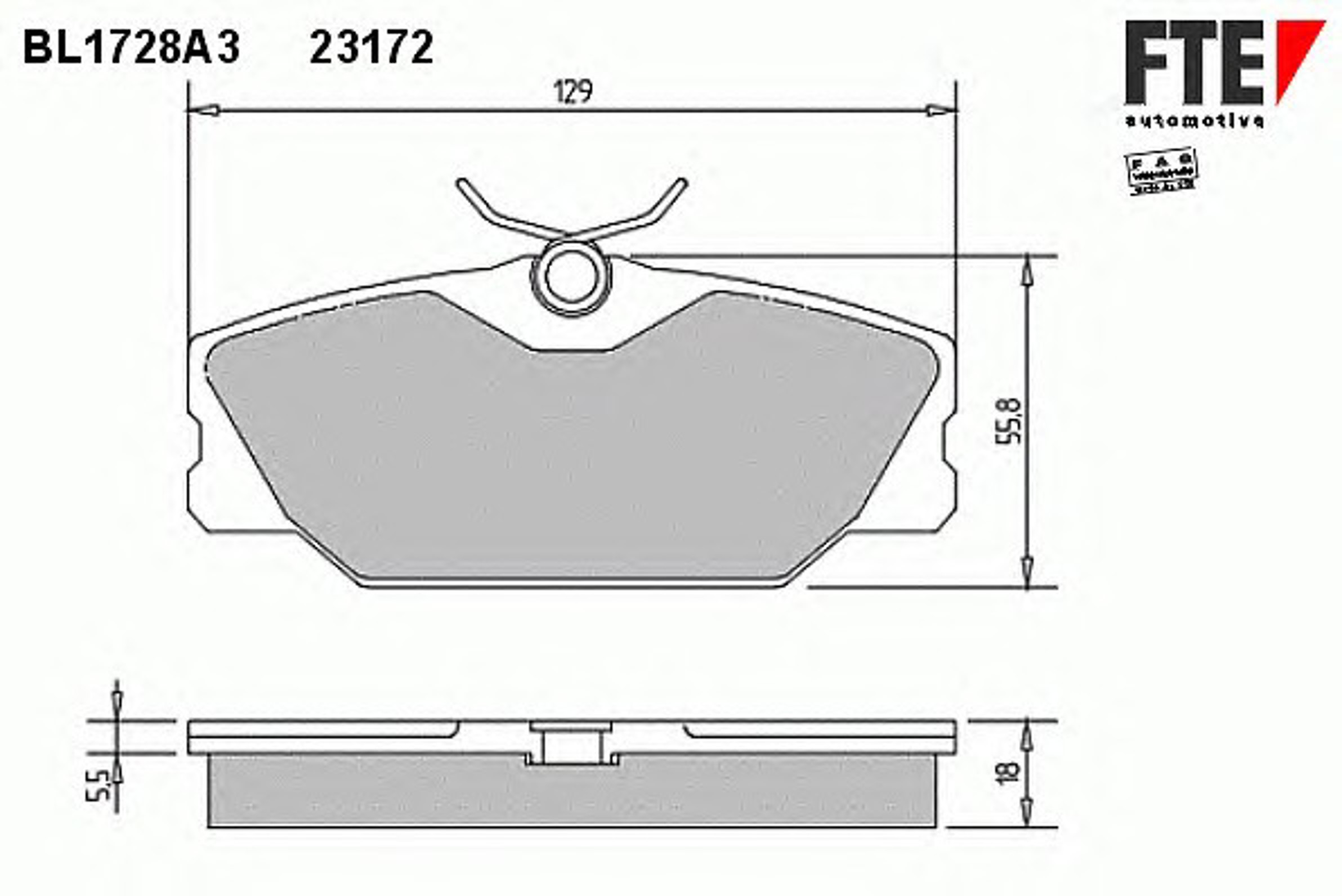 Комплект тормозных колодок дисковый тормоз FTE BL1728A3