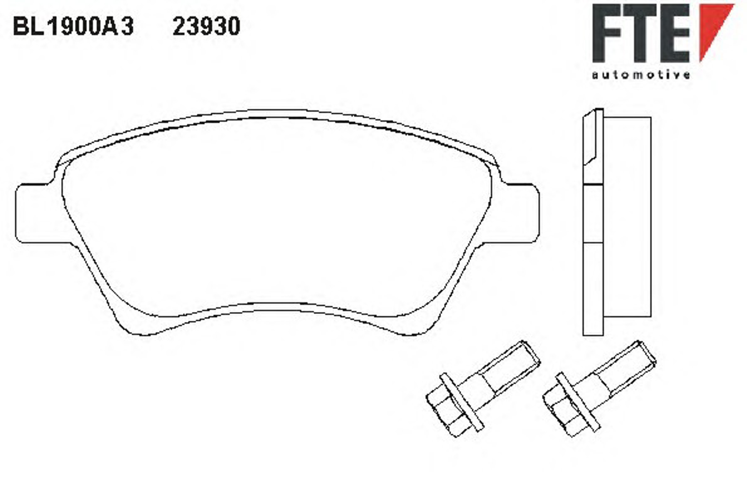 Комплект тормозных колодок дисковый тормоз FTE BL1900A3