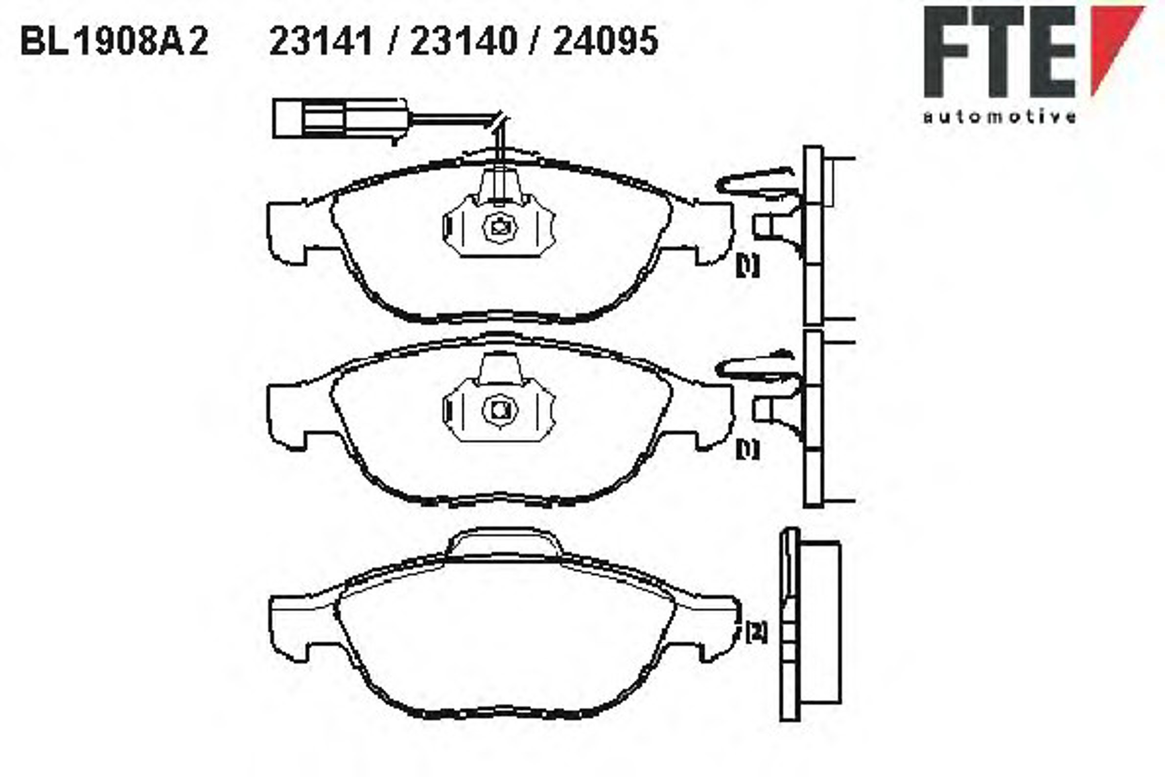 Комплект тормозных колодок дисковый тормоз FTE BL1908A2