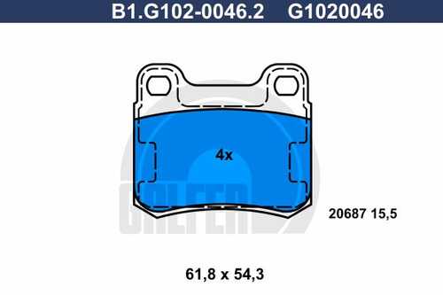 Колодки тормозные GALFER B1-G102-0046-2