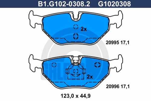 Тормозные колодки GALFER B1-G102-0308-2