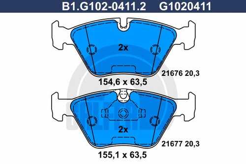 Колодки тормозные GALFER B1-G102-0411-2