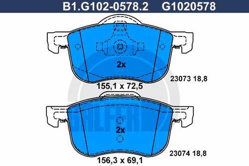 Тормозные колодки GALFER B1-G102-0578-2