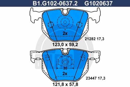 Тормозные колодки GALFER B1-G102-0637-2