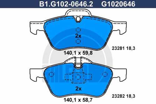 Тормозные колодки GALFER B1-G102-0646-2