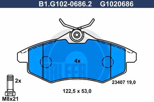 Тормозные колодки GALFER B1-G102-0686-2