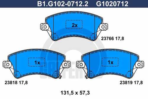 Тормозные колодки GALFER B1-G102-0712-2