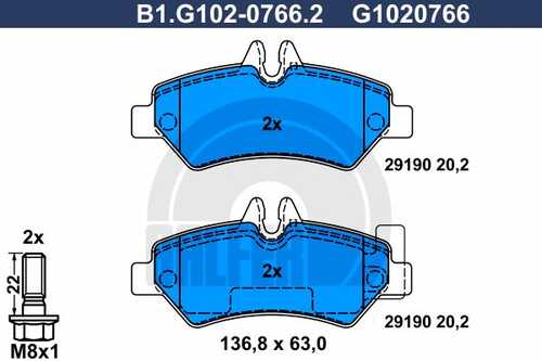 Тормозные колодки GALFER B1-G102-0766-2