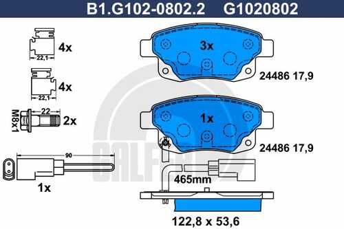 Тормозные колодки GALFER B1-G102-0802-2