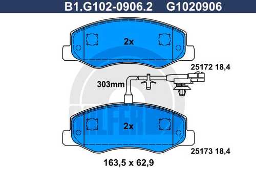 Тормозные колодки GALFER B1-G102-0906-2