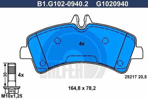 Тормозные колодки GALFER B1-G102-0940-2