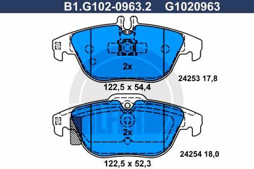 Тормозные колодки GALFER B1-G102-0963-2