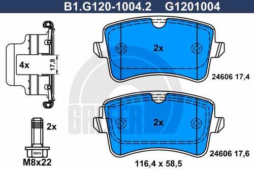 Колодки тормозные GALFER B1-G120-1004-2