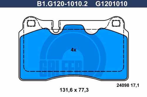 Колодки тормозные GALFER B1-G120-1010-2