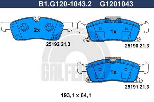 Тормозные колодки GALFER B1-G120-1043-2