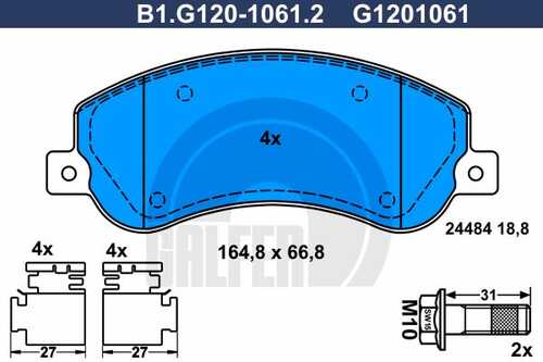Колодки тормозные GALFER B1-G120-1061-2