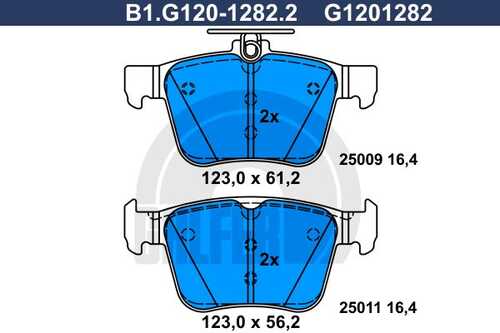 Колодки тормозные GALFER B1-G120-1282-2