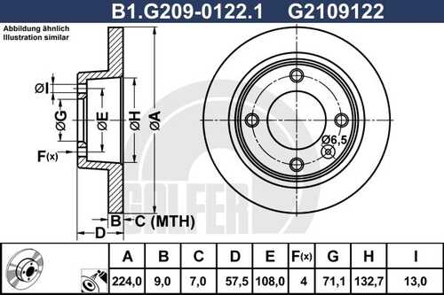 Тормозной диск GALFER B1-G209-0122-1