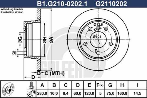 Диск тормозной GALFER B1-G210-0202-1
