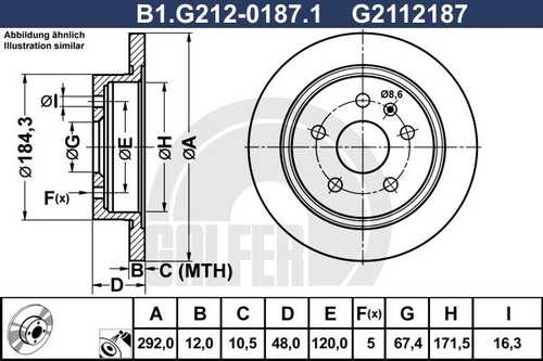 Диск тормозной GALFER B1-G212-0187-1