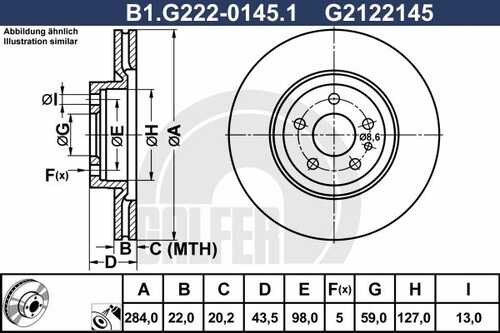 Диск тормозной GALFER B1-G222-0145-1