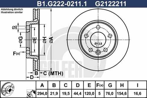 Тормозной диск GALFER B1-G222-0211-1