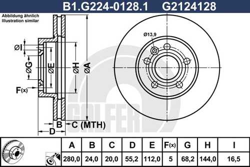 Тормозной диск GALFER B1-G224-0128-1