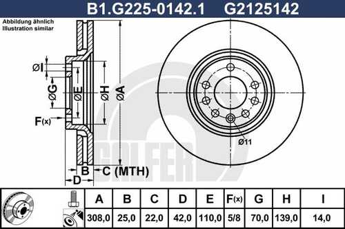 Тормозной диск GALFER B1-G225-0142-1