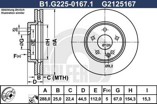 Диск тормозной GALFER B1-G225-0167-1