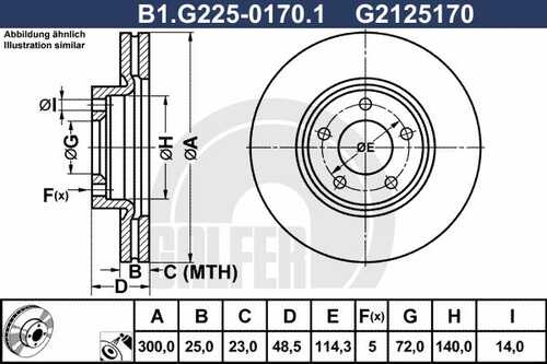 Тормозной диск GALFER B1-G225-0170-1