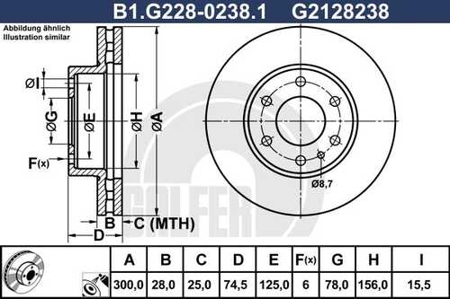Тормозной диск GALFER B1-G228-0238-1